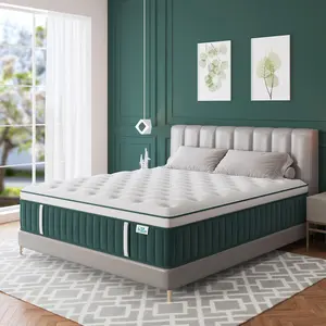 12"14" Twin Full Queen King Size Mattress in a Box Hybrid Spring Gel Memory Foam,  Euro Top Medium Firm Ergonomic Mattresses for Motion Isolation, Edge Support, 100 Night Trial