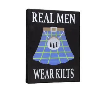 JennyGems Real Men Wear Kilts Scottish Heritage Sign Irish Decor High-Quality Durable Statement Piece for Home Office Man Cave or Pub
