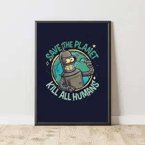 Futurama Poster, Manga Poster, Anime Poster, Cartoon Decor, Kid Poster
