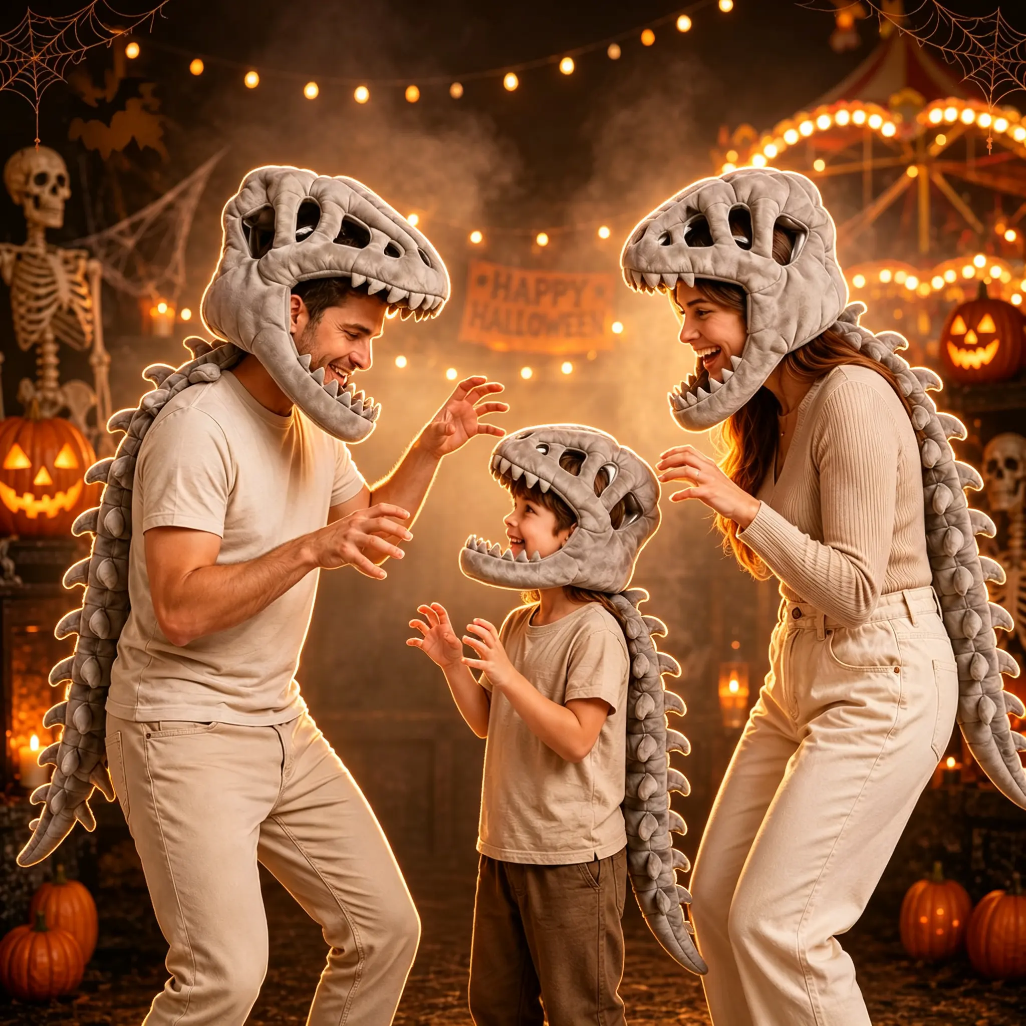 3D Spinosaurus Skeleton Costume for Kids Adults – Wearable Dino Skull Mask + Spine Tail Set, Funny Halloween Cosplay Outfit with Bone Texture, Viral Party Costume for Boys Girls 4-12Y