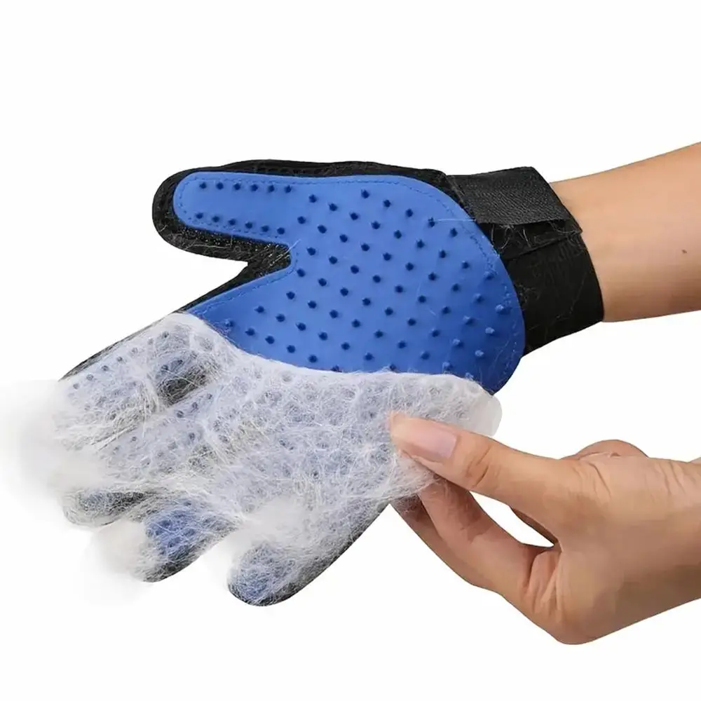 Pet Grooming Glove, Soft Five Finger Design Efficient Pet Hair Remover Brush For Dogs & Cats, Valentine's Day Gift
