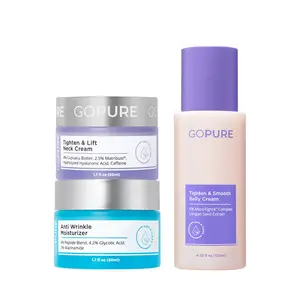 GOPURE Head to Toe Revival Routine - Anti Wrinkle Moisturizer, Neck Cream & Belly Cream for Firming, Hydrating & Reducing Stretch Marks