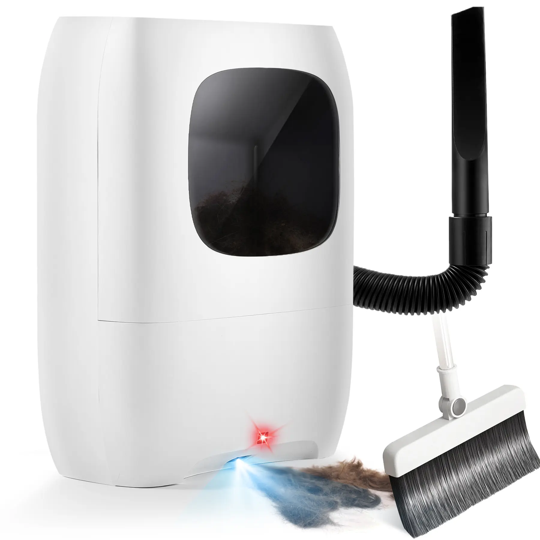 Home Touchless Vacuum Automatic Dustpan - Great for Sweeping Pet Hair Food Dirt Kitchen - Fast & Powerful, Corded Canister Vacuum, Bagless, Automatic Sensors,Grey，Black