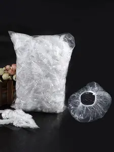 80 Household Disposable Shower Caps, Plastic Transparent Waterproof Shower Caps, Unisex, Suitable For Family, Travel, Hotel