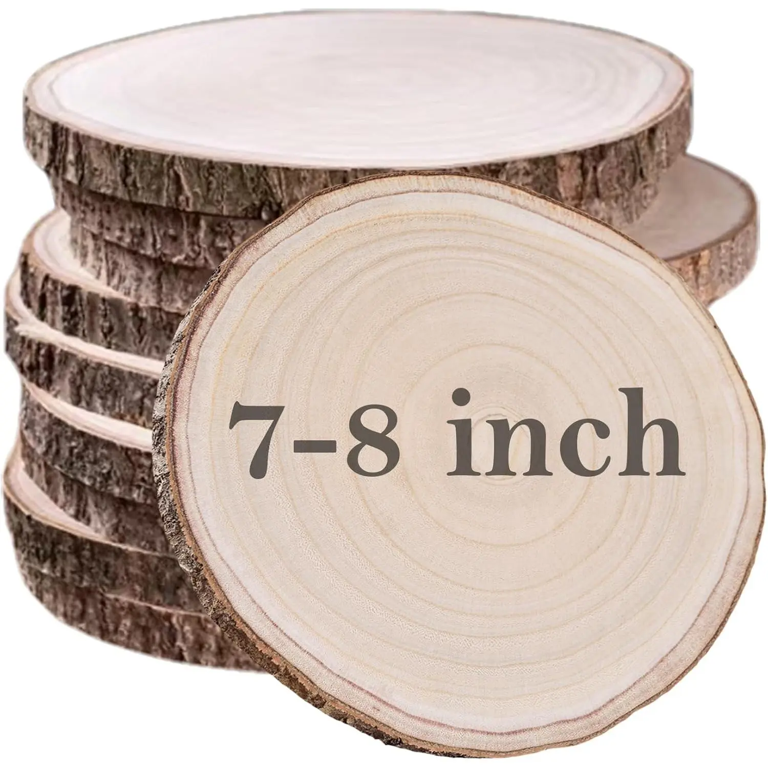 10 count  Paulownia  Slices 7-8 Inches, Slices for Centerpieces Table Decorations,Unfinished Rounds  for Crafts, Slice for Rustic Wedding Decoration Projects