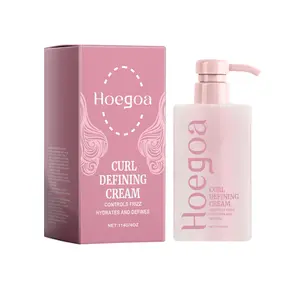 Hoegoa Curl Defining Cream - 114g/4oz, Moisturizing Natural Shine, Controls Frizz, Hydrates and Defines, Haircare Gel