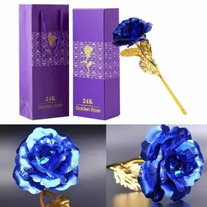 Forever Rose Golden Rose, Gold Dipped Rose 24K Rose Flower with Gifts
