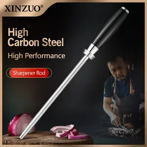 XINZUO Selected 8.9-inch Sharpening Rod,High-carbon Steel With Diamond,G10 Handle,Kitchen Accessories,Chef Grade Sharpening Steel Rod for Kitchen Knives