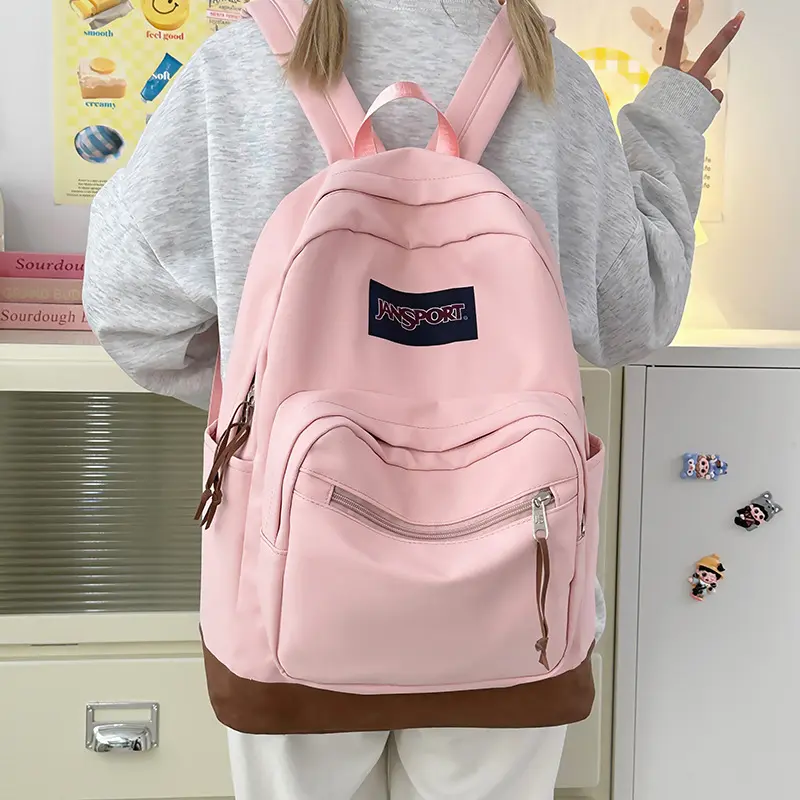 ：Large Capacity Nylon Student Backpack Lightweight Laptop Travel Daypack for Teen Men Women