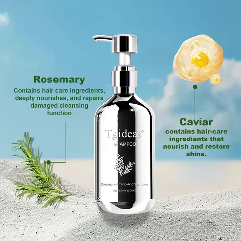 Tgideas Organic Caviar & Rosemary Volumizing Shampoo Cleanser with Complementary Conditioner for Oily Hair Adults - Daily Haircare, Oil Control, Root-Lifting, Glossy Smooth Finish, Rosemary Refreshes Scalp, Boosts Shine