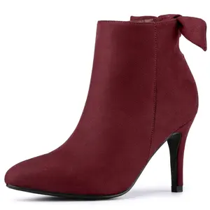 BLISSFUL STEP Women's Pointed Toe Stiletto Heel Ankle Boots