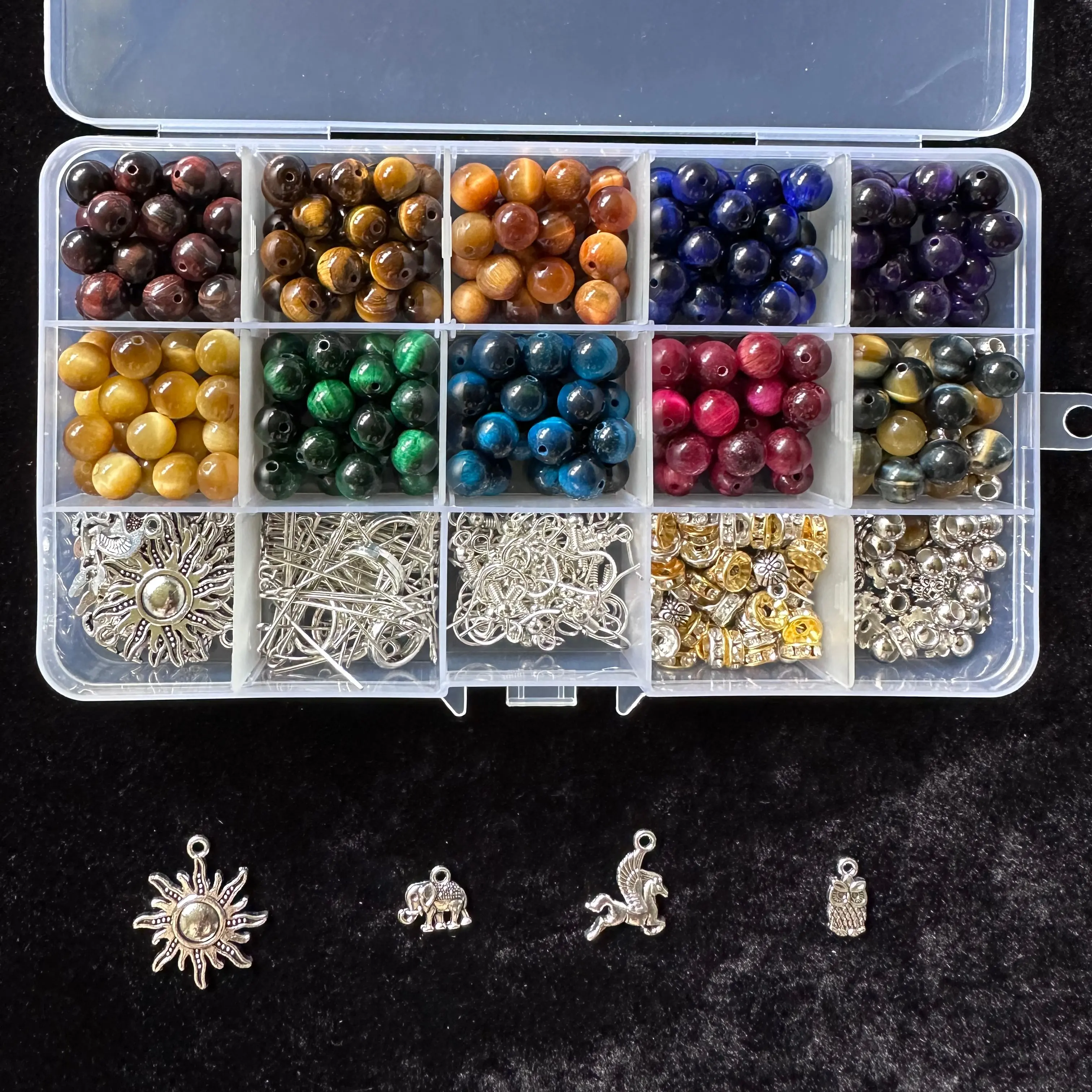 NO.1 Tiger eye DIY KIT  8mm beads natural and treated stones
