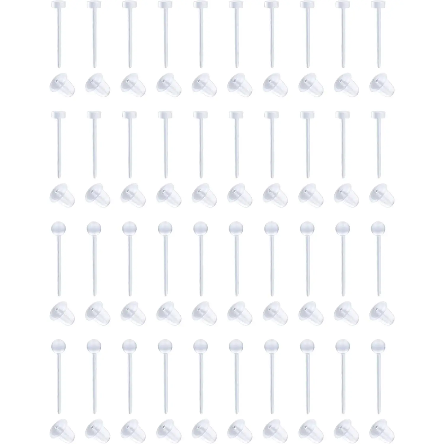 Clear Nose Rings & Studs - Plastic Nose  Retainers - 16g, 18g, 20g - Clear Cartilage Earrings & Lip  Retainer