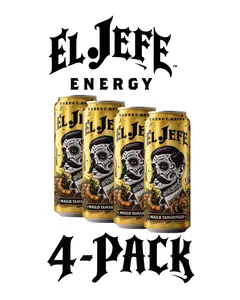 EL JEFE Energy Caffeinated Beverage Sample 4-Packs - 16oz Cans, 150mg Caffeine