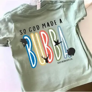God Made a Bubba Boy's Short Sleeve Youth Shirt (Only Back), Southern Shirt, Summer Outfit