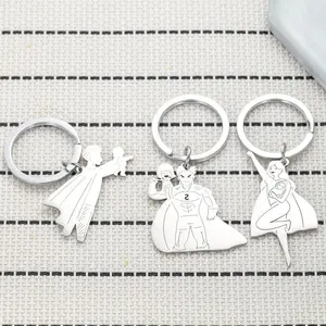 Superman Mom Stainless Steel Keychain Superman Series Keychain Mother's Day Father's Day Gifts