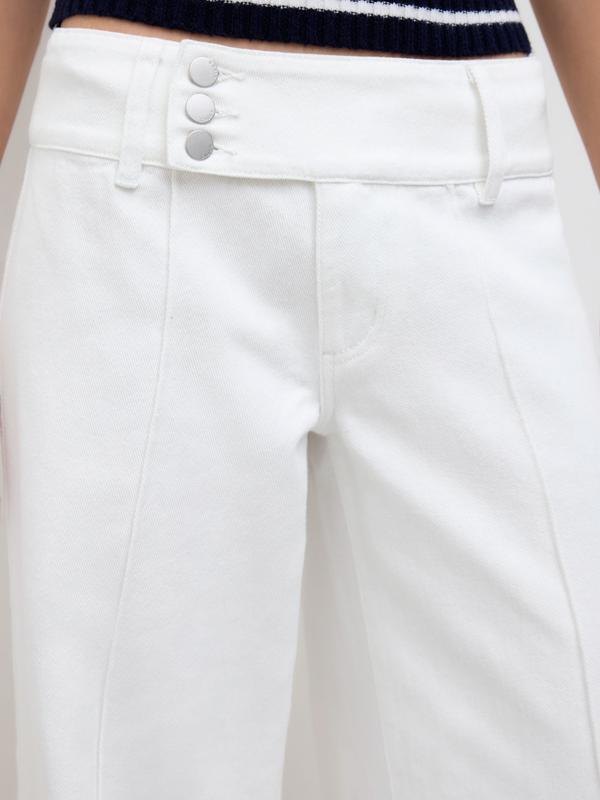 Cider Denim Low Rise Baggy Jeans - Fitted Minimalist Basic Trouser for Womenswear Streetwear