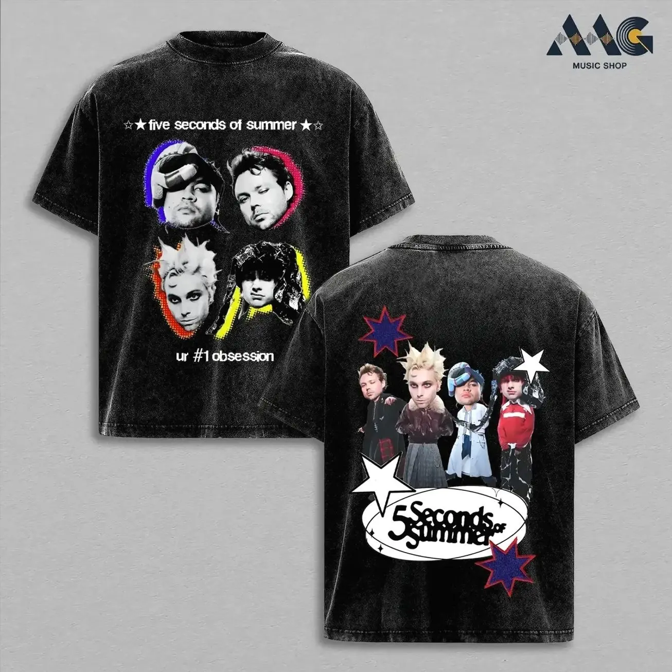 5 Seconds of Summer EVERYONE'S A STAR! T-Shirt - 5SOS World Tour 2026 Vintage 90s Graphic Tee, Unisex Summer Fan Gift for Men Women, Retro Rock Band Streetwear Casual Short Sleeve Cotton Top 9U4
