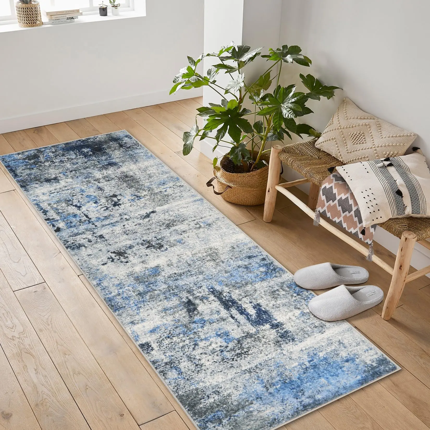 2*6FT Area Rugs for Living Room, Large Washable Area Rug, Non Slip Abstract Rugs for Home Decor, Indoor Low Pile Carpet Area Rugs for Bedroom Dining Room