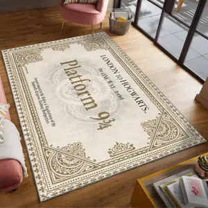 Harry Potter Platform 9 3/4 Rug, Wizard Movie Carpet Mat Decor