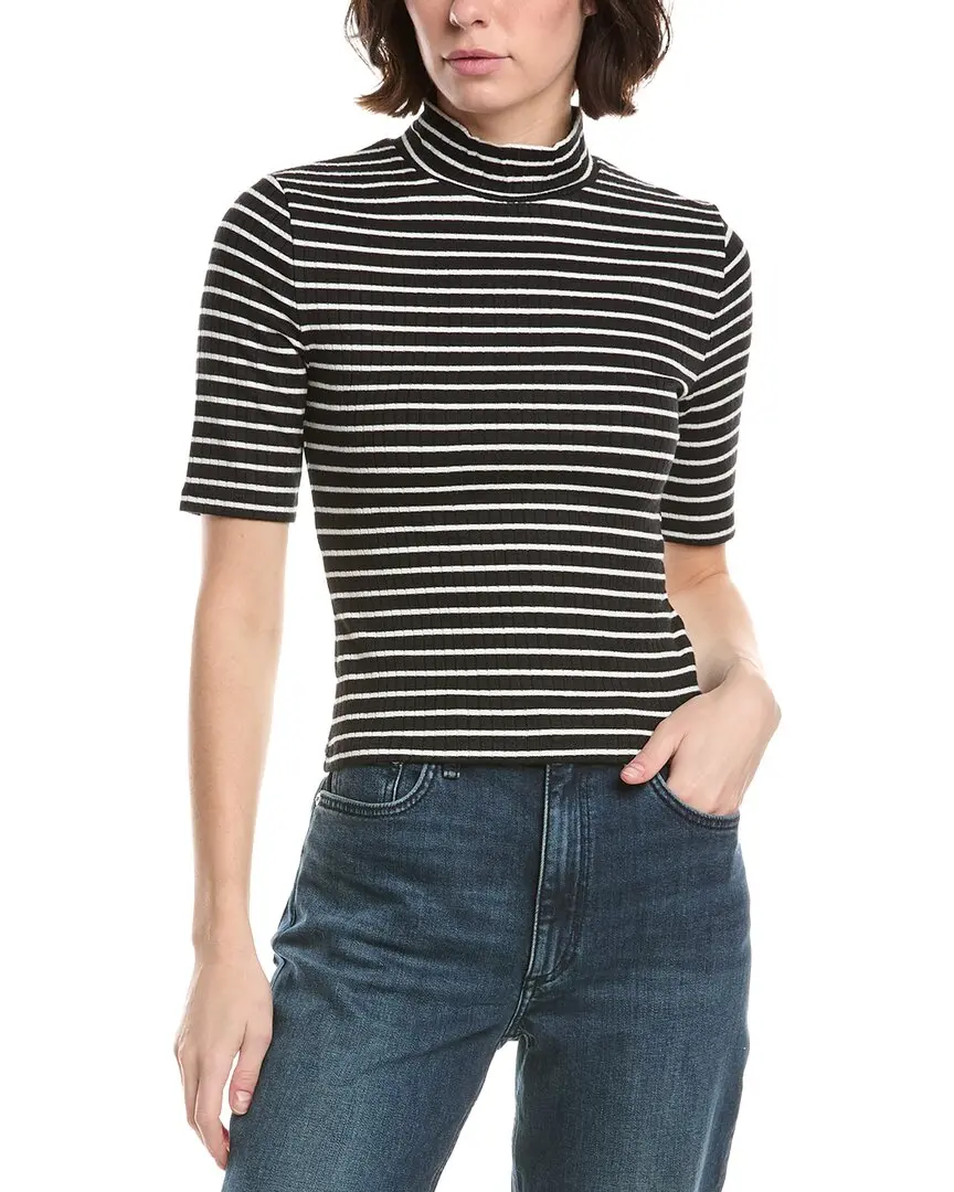 rag & bone The Knit Stripe Rib Turtleneck T-Shirt