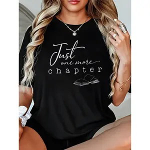 Women's 100% Cotton Crew Neck Short Sleeve Book Lovers Graphic T-Shirt, Casual Style Bookworm Gift for Librarians, Women's Casual Tops