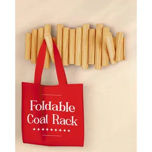Folding Wall Coat Rack - entryway Hooks foldable - Wooden Coat Rack Wall Mount - modern Wall Mounted Coats Rack - Coat Hanger Walls Mount Coat Racks - folding coat hooks for Key bag clothes towels