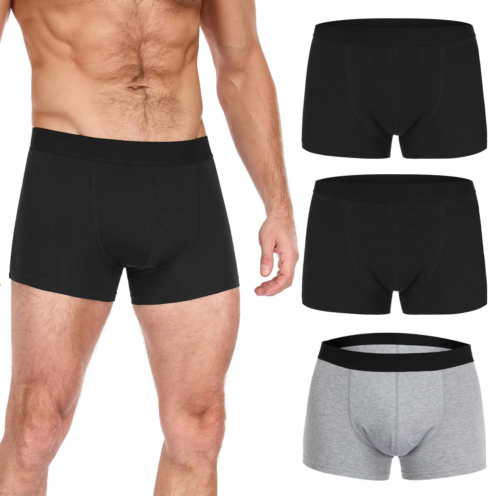 Men's Reusable Incontinence Underwear 100ML Absorbency Leak Proof Briefs For Prostate Surgery Night Bladder Leaks 3Pack Cotton Menswear
