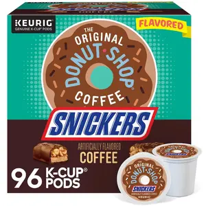 The Original Donut Shop Snickers Coffee, K-Cup Pods, Light Roast, 96 Count