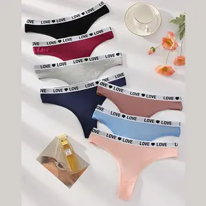 Women's Soft Cotton Brief Panties, Mid-Rise Breathable Underwear with Fashion Letter Print, 100% Cotton Lining, Multi-Color Options, Sizes M-4XL for Daily Wear