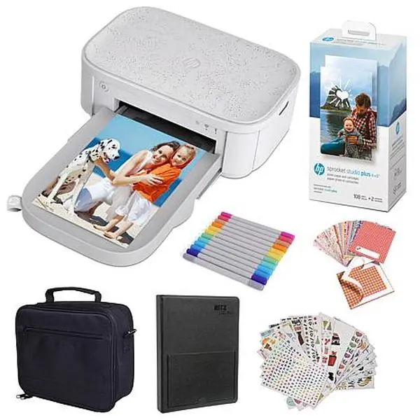 HP Sprocket Studio Plus 4" x 6" Instant Photo Printer Gift Bundle
