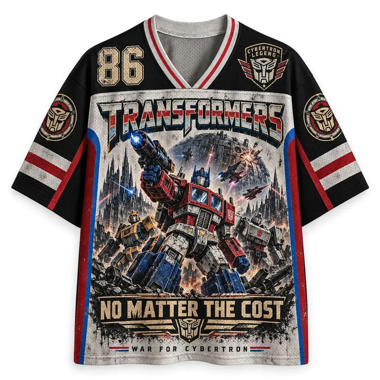 Transformers No Matter The Cost Cybertron Legend Retro Jersey Shirts 4ZU