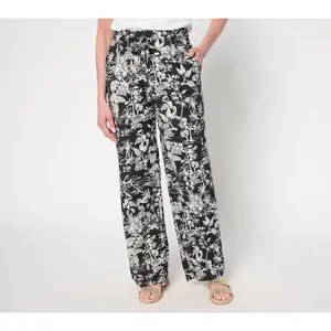 QVC Women's Petite Cabana Knit Summer Toile Pants