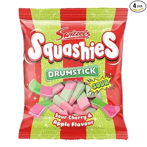 Squashies Drumstick - Sour Cherry and Apple Flavor Candies - 120g Each