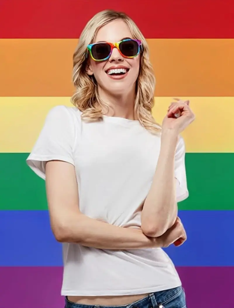 80's Sunglasses - Pride - Rainbow Frames - Costume Accessory - One Size
