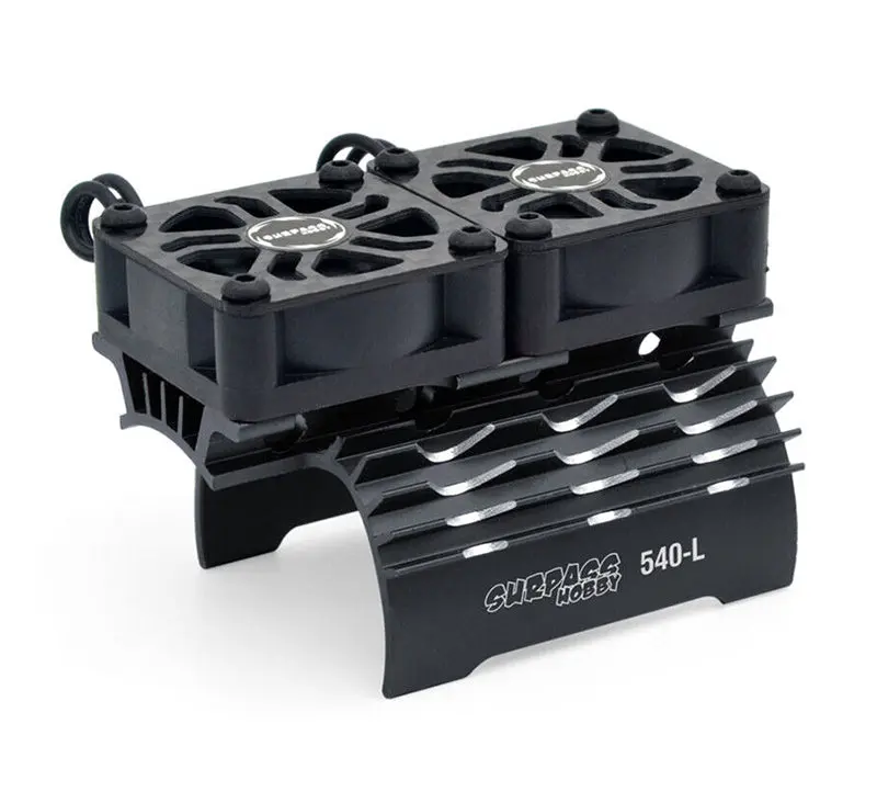 Black Surpass Alloy Heatsink with Dual Cooling Fans for 540/550 Size Motors