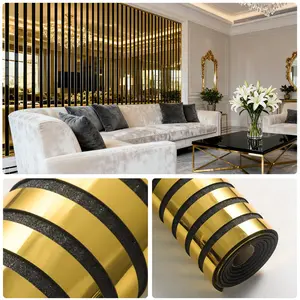 Retro 3D Framed Grooved, Versatile Self-Adhesive Wallpaper, Peel And Stick Wallpaper Designs, with a Metallic Surface, Easy to Peel and Stick, Removable, and Waterproof, Ideal for Living Room, Kitchen, Cabinet & Furniture Makeovers