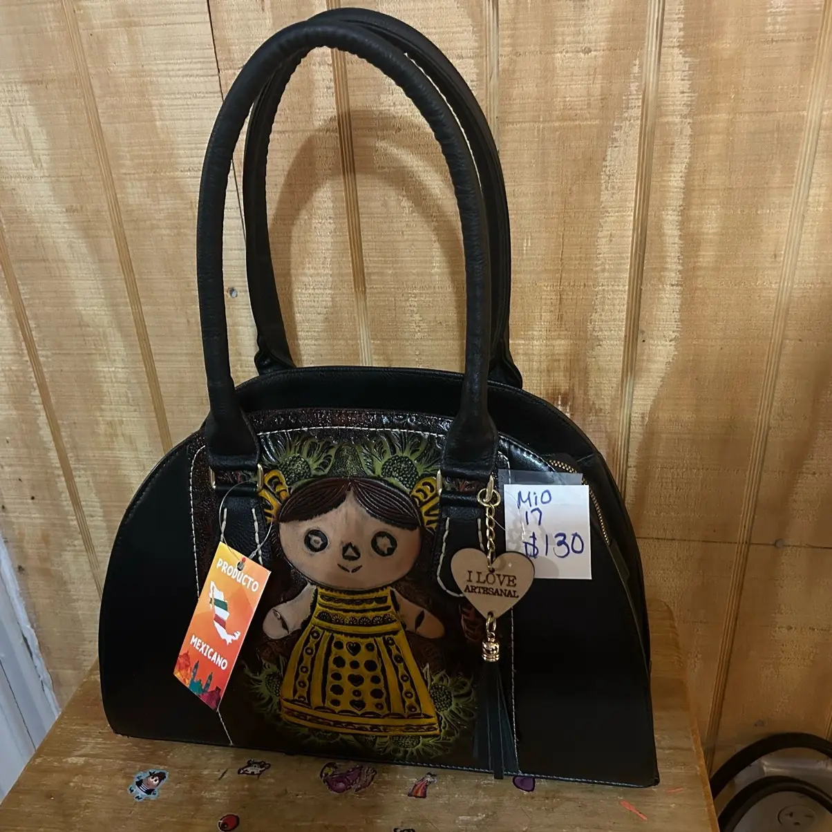 Mexican handbag ,high end artisanal bag,leader vegan
