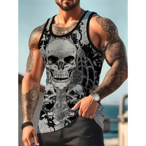 Men'S Skull Print Tank Top