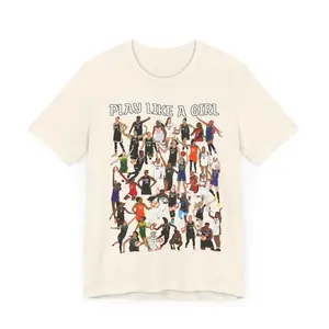 Play Like A Girl Women's Casual Short Sleeve T-Shirt, Unisex Design, Comfortable Wear for Summer and Everyday Use