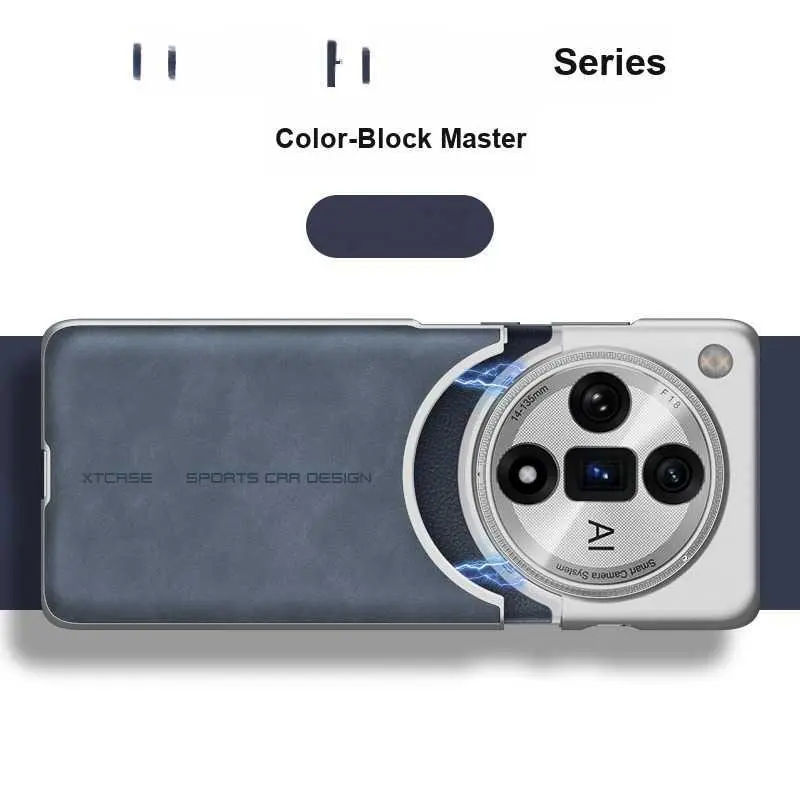For OPPO Find X7 Ultra Phone Case For OPPO Find X7 Full Camera Lens Coverage Matte Leather Anti-Drop 2-in-1 Case HNP40PL