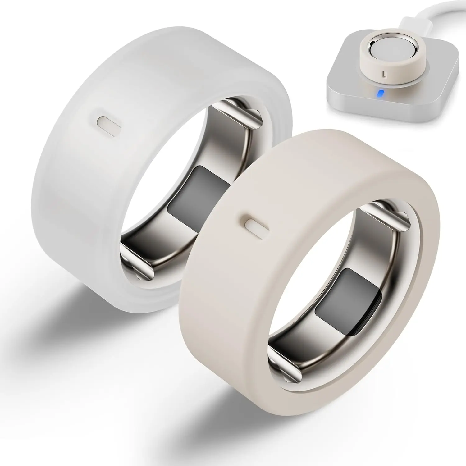 Eco-Friendly Silicone Oura Ring Protective Cover - Wearable Anti-Scratch Elastic Fit Accessory for Gen 3/Gen 4 Ceramic Model 4, Gym Protection, Clear+Straight M Size Fit All Ring Size 8/9/10/11, Unisex Sports Gear, Oura Ring 4