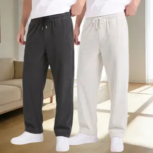 Men's Solid Color Ice Silk Breathable Pants, Ultra Soft Cooling Lightweight Lounge Joggers, Silky Smooth Tapered Bottoms for Summer, Home, Sleep, Yoga & Daily Streetwear
