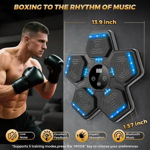 026 Music Boxing Machine for Adults and Kids, Smart Bluetooth Boxing Training Equipment with Gloves Wall Mounted, Workout Punching Machine for Home,Office and Gym