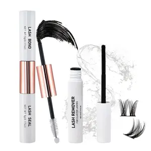 Multi-function Gentle Lash Clusters Glue for Eyelashes Extensions, Summer Eyelash Tools Including 1 Lash Glue & 1 Lash Remover Oil, Flawless Eye Cosmetic, Lash Bond and Seal Eyelash Cluster Glue, Lashes Extension Kit, Valentine's Day Gift