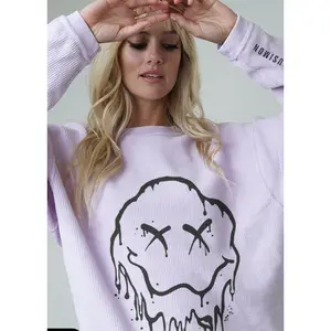 X Smiley Lilac Corded Pullover