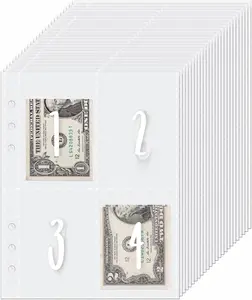 25Pack Cash Stuffing Envelopes, 100 Envelopes Money Saving Challenge Replacement, 3 Challenge Tracker, A5 Binder Inserts Pre-Numbered 1-100, Clear Money Envelopes for Cash