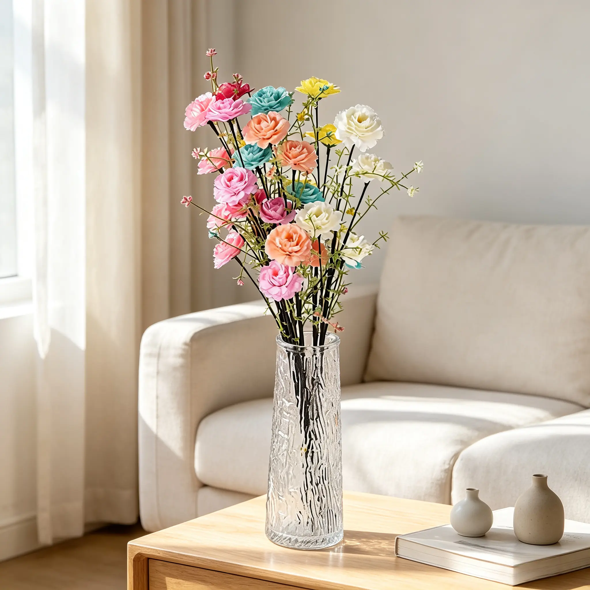 12-Piece Auspicious Artificial Mixed Floral Bundle - 12-Stem Lifelike Lotus Flowers with Flexible Stems, Multicolor, Casual Home Decor, Accessories Bundle Artificial Mixed Floral Arrangements, Matching White Vase Styles, Evening Party Occasion Gift