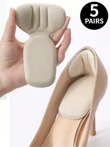 5-Pair Heel Anti-Slip Inserts Fits loose shoes with high heel adhesion Unisex design enhances shoe fit and comfort Prevents heel slippage and blisters Ideal for women's high heels, pumps, and men's sneakers Perfect for summer wear Shoe Insoles