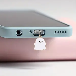 Cute Ghost Design Phone Dust Plug, Anti-dust Phone Charging Port Plug, Mobile Phone Decoration Accessories, Cellphone Accessories for Women & Girls